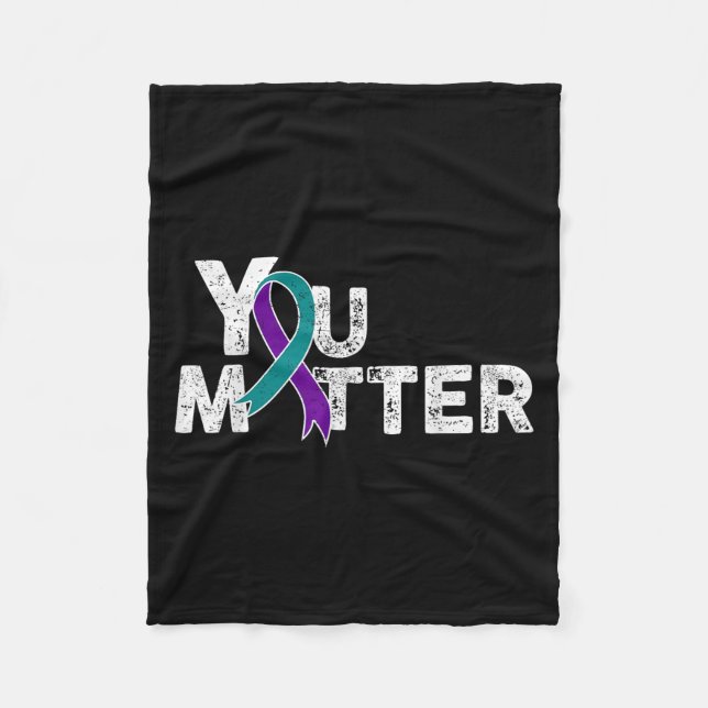 Cobertor De Velo You Suicide Prevention Month Teal Purple Ribbon Gi (Frente)