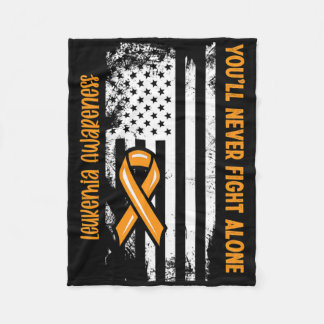 Cobertor De Velo You'll Never Fight Alone Blood Cancer Leukemia Awa