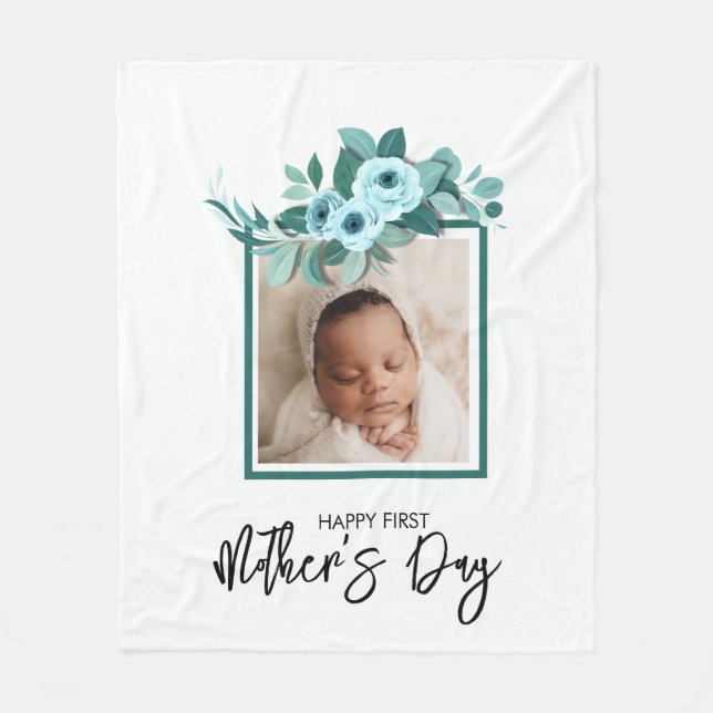 Cobertor De Velo Your First Mother's Day Rose Greenery Photo (Frente)