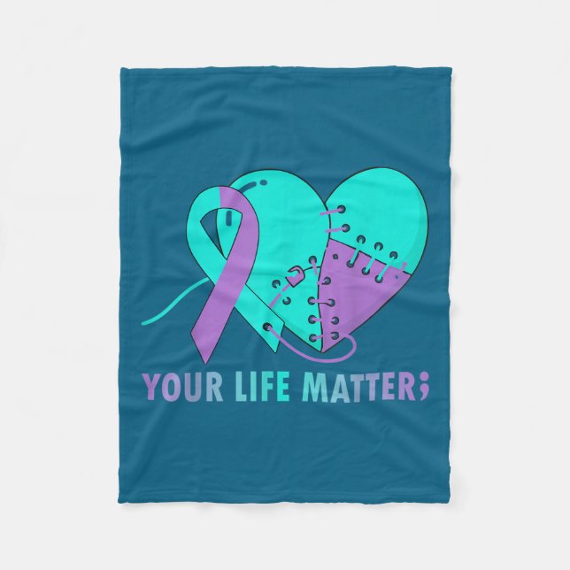 Cobertor De Velo Your Life S Suicide Prevention Awareness Teal And  (Frente)