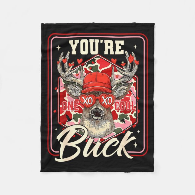 Cobertor De Velo You're One Cool Buck Camouflage Valentine's Day Hu (Frente)