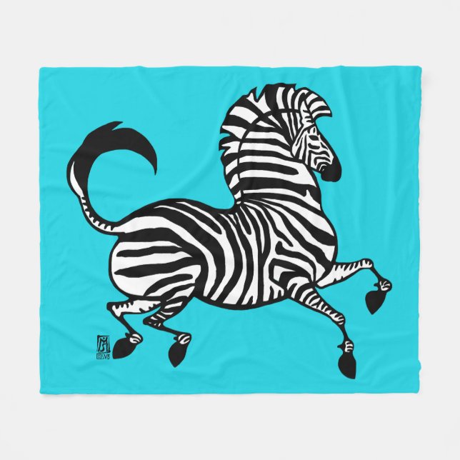 Cobertor De Velo Zebra 1 Fleece Blanket (Frente (Horizontal))