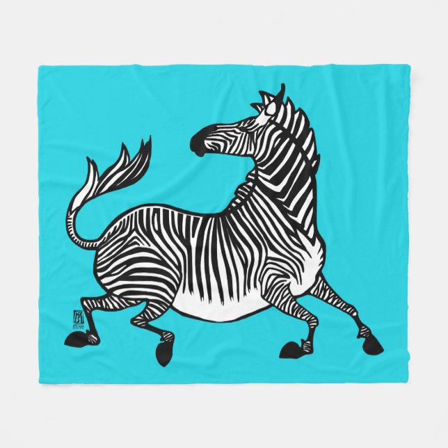 Cobertor De Velo Zebra 4 Fleece Blanket (Frente (Horizontal))