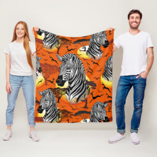 Cobertor De Velo Zebra African Savanna Wild Animal