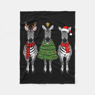 Cobertor De Velo Zebra de Natal Retro Papai Noel Rena Safari Animal