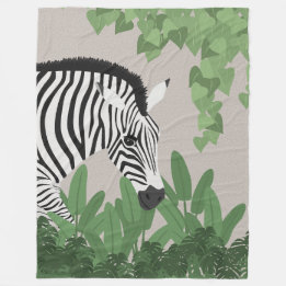 Cobertor De Velo Zebra entre Folhas