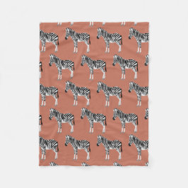 Cobertor De Velo Zebra Exótica Animal Patterna Terracotta