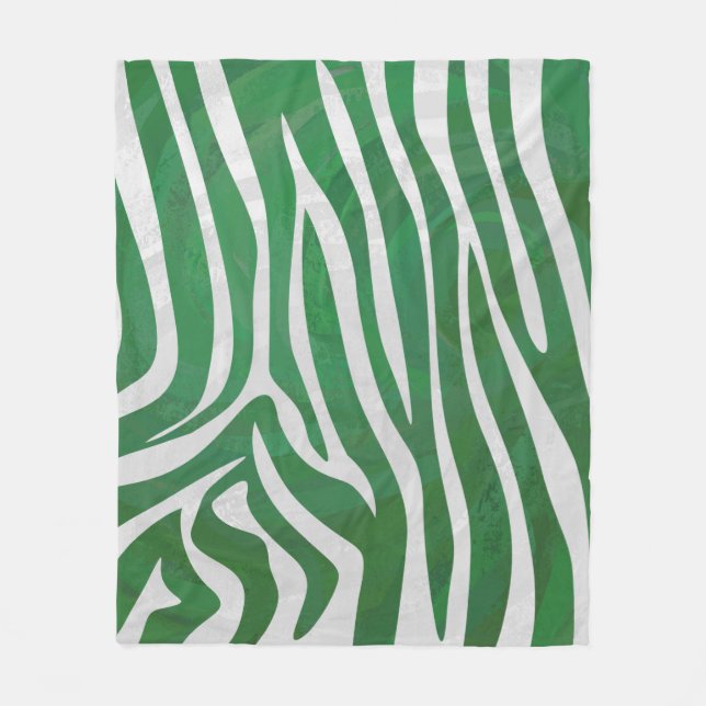 Cobertor De Velo Zebra Green e White Impressão (Frente)