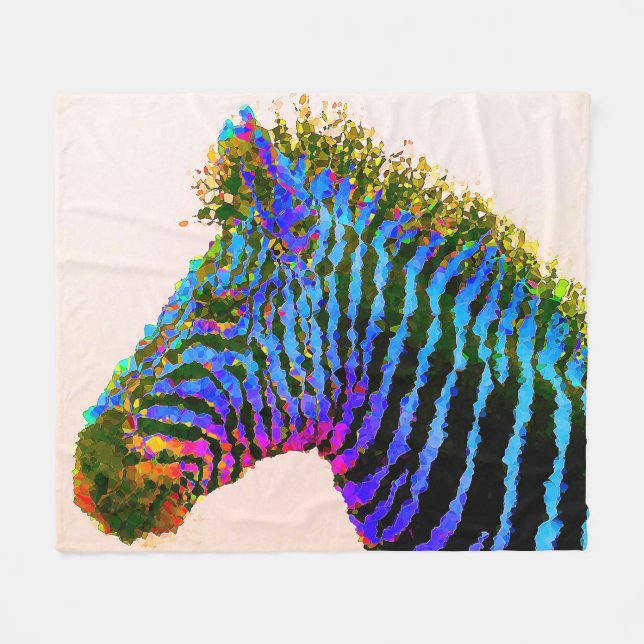 Cobertor De Velo Zebra Mosaico Art 1 (Frente (Horizontal))