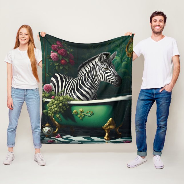 Cobertor De Velo Zebra numa Banheira (In Situ)