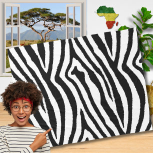 Cobertor De Velo Zebra Strips Preto e Branco   Impressão em animais