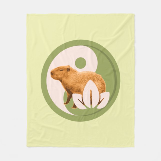 Cobertor De Velo Zen Capybara Yin Yang (Frente)