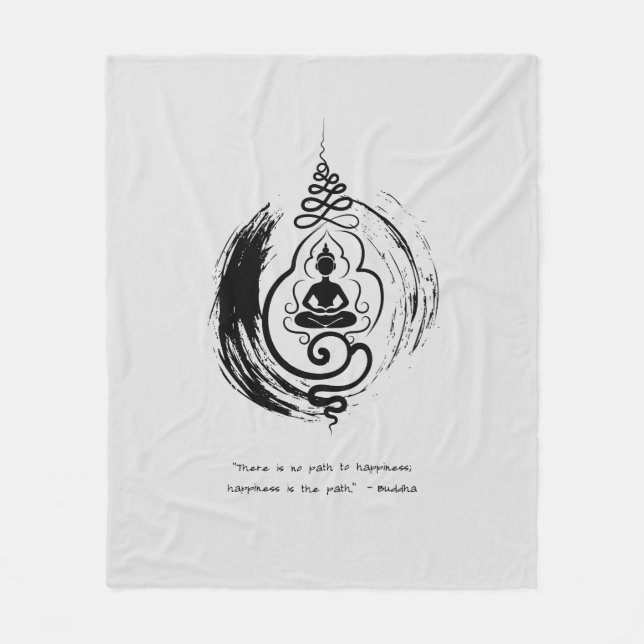 Cobertor De Velo Zen Citação: Sabedoria e Meditação (Frente)
