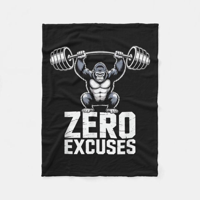 Cobertor De Velo Zero Excuses Gorilla Gym Motivational Workout  (Frente)