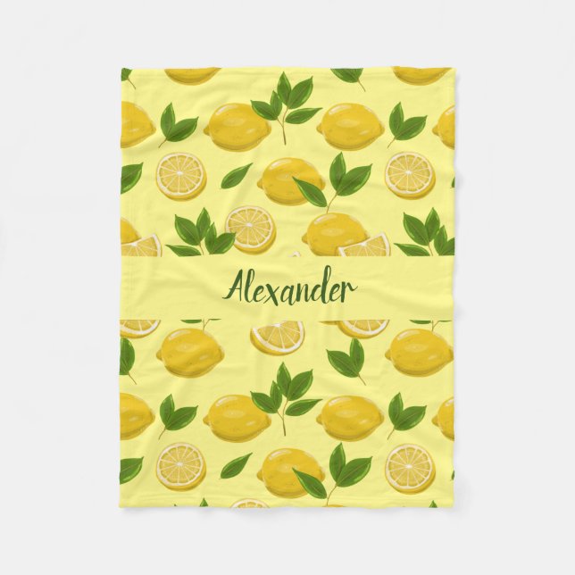 Cobertor De Velo Zesty Lemon Blanket Para Bebês, Crianças e Adultos (Frente)
