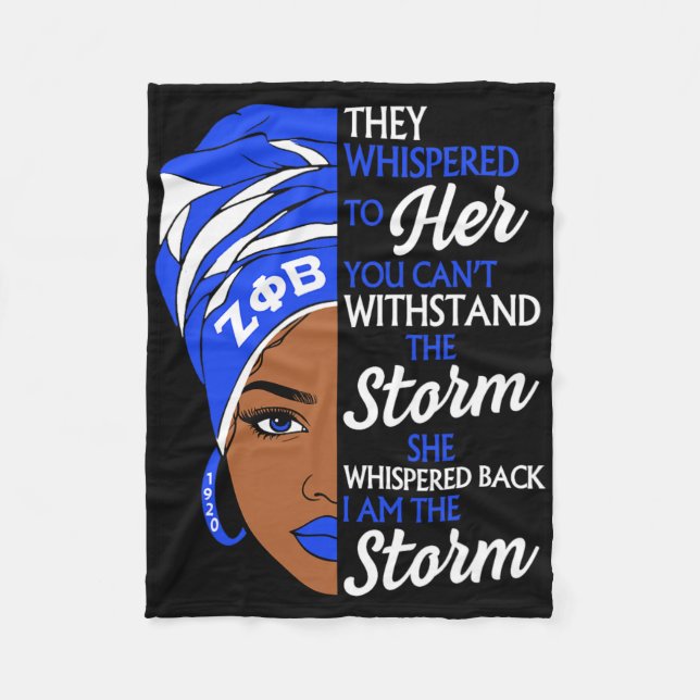 Cobertor De Velo Zeta Phi Beta Irmandade Mulheres Negras Orgulho Me (Frente)