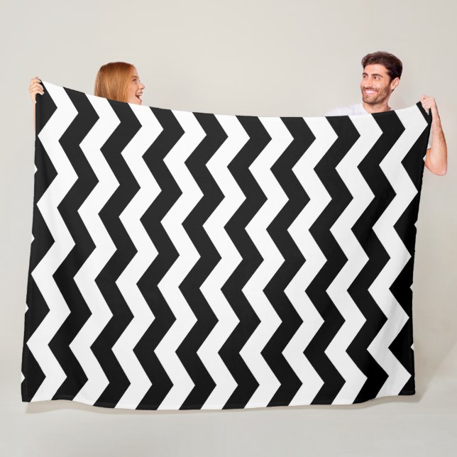 Cobertor De Velo Zigzag Chevron Preto E Branco (In Situ)