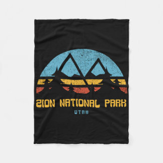 Cobertor De Velo Zion National Park Utah Retro Vintage Hiking Gift 