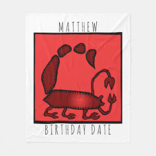 Cobertor De Velo Zodiac Sign Scorpion personalizado Birthday Blanke