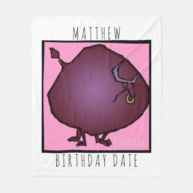 Cobertor De Velo Zodiac Sinais Taurus personalizados Blanket de Ani (Frente)