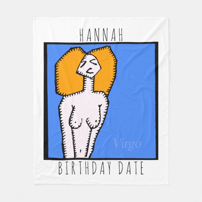 Cobertor De Velo Zodiac Sinais Virgo personalizado Blanket de Anive (Frente)