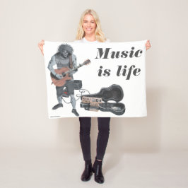 Cobertor De Velo Zombie Guitar Rock Musical Fantasy Art Blanket