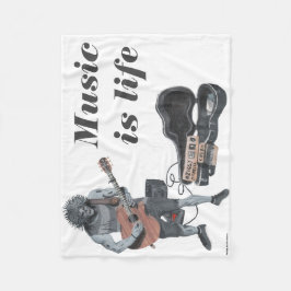 Cobertor De Velo Zombie Guitar Rock Musical Fantasy Art Blanket