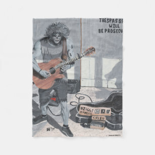Cobertor De Velo Zombie Guitar Street Musical Fantasy Art Blanket