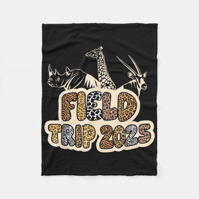 Cobertor De Velo Zoo Field Trip Squad Field Day 2025 Matching Teach (Frente)