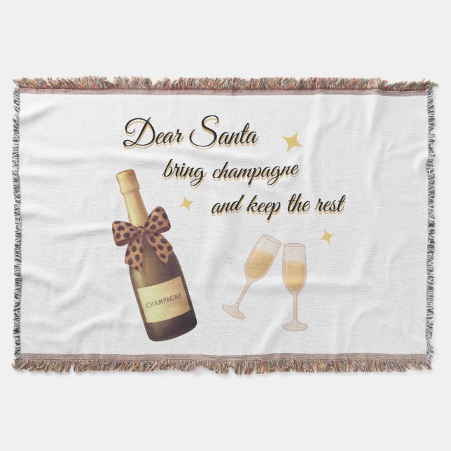 Cobertor Dear Santa Champagne Design (Frente)