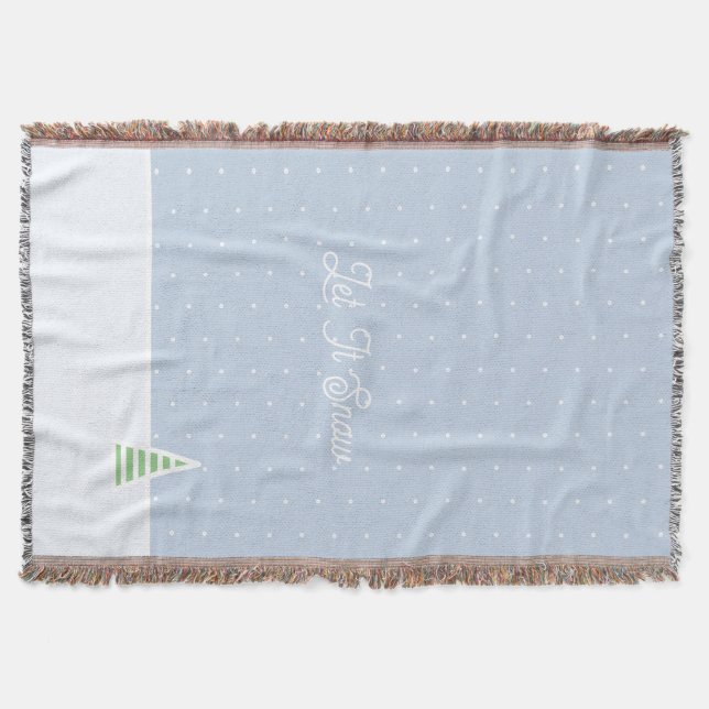 Cobertor Deixem-na nevar Bolinhas azuis de gelo de árvore d (Frente)