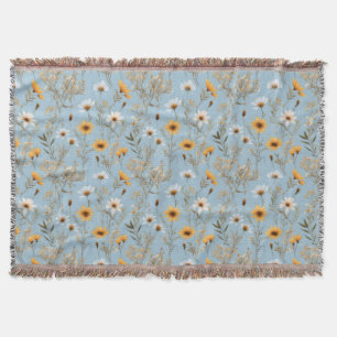 Cobertor Delicar Flores Selvagens Australianas A Azul,