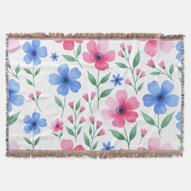 Cobertor Delícia de Flor de Água-Rosa (Frente)