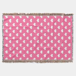 Cobertor Desenho de Corações Lindos Rosa Branco
