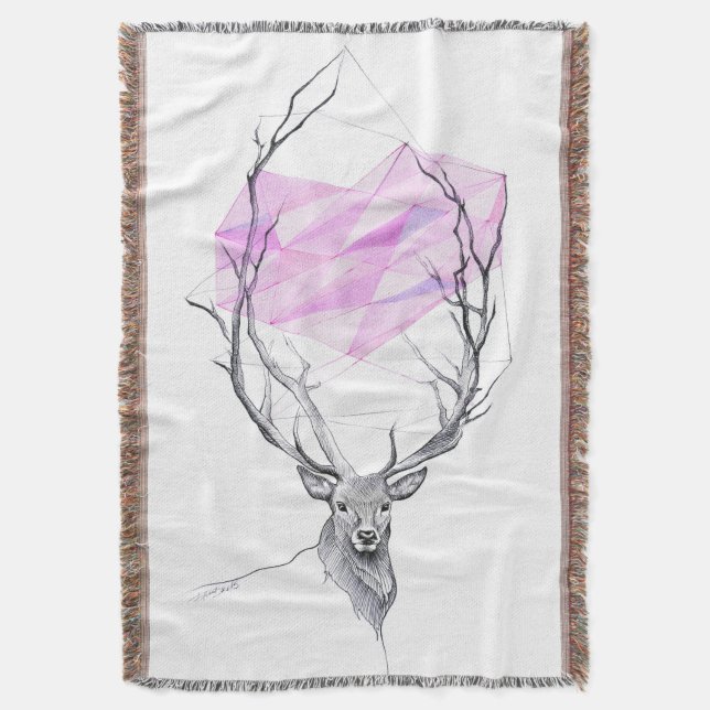 Cobertor Desenho geométrico dos cervejeiros e rosas (Frente Vertical)