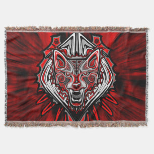 Cobertor Desenho Totêmico Tribal Haida de Lobo