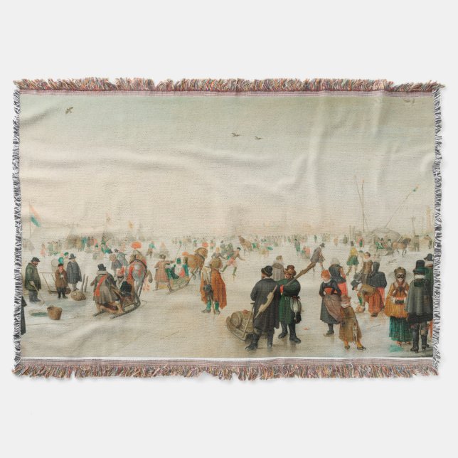 Cobertor Desfrutando o Gelo Perto da Cidade 1620 Hendrick A (Frente)