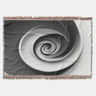 Cobertor Design Abstrato Espiral Preto e Branco Elegante, 