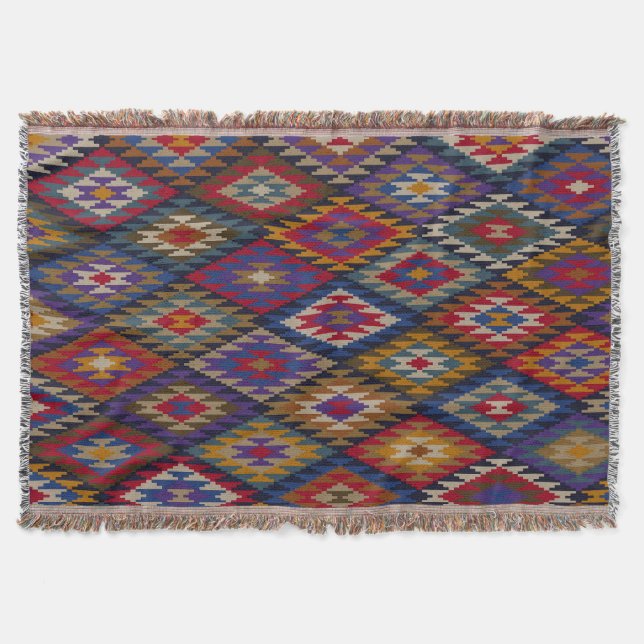 Cobertor Design Boho Kilim Marroquino (Frente)