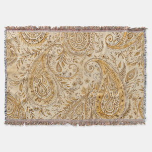 Cobertor Design Clássico Quente e Aconchegante Paisley Dour