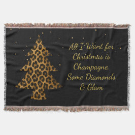 Cobertor Design de árvore de leopardo de férias chic