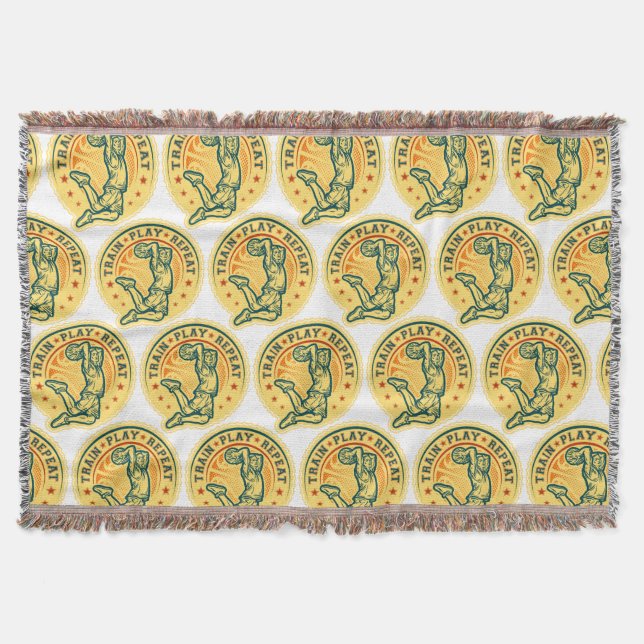 Cobertor Design de basquetebol Slam Dunk Vintage (Frente)