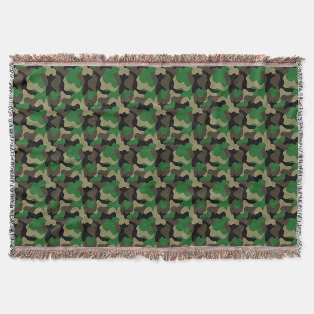 Cobertor Design de Camuflagem do Exército Tons Verdes da Te (Frente)