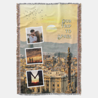 Cobertor Design de Colagem de Fotos de Viagem Romântica