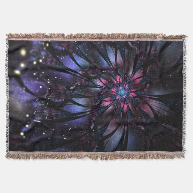 Cobertor design de flor fractal abstrato. (Frente)
