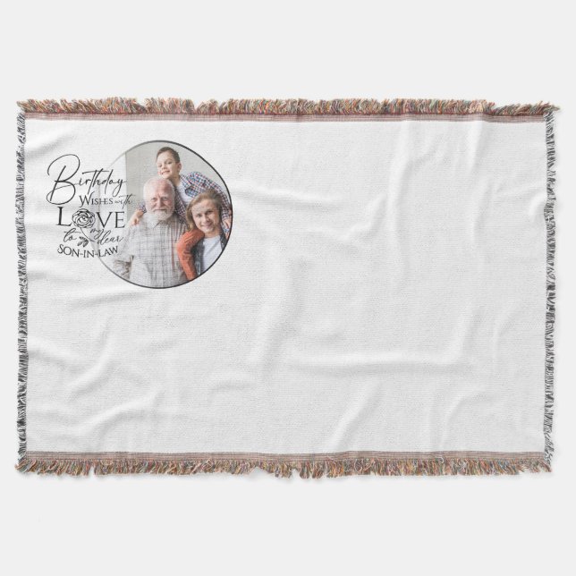 Cobertor Design de Foto com Caligrafia de Aniversário para  (Frente)