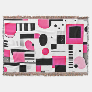 Cobertor Design de Geometria Rosa Pop Art