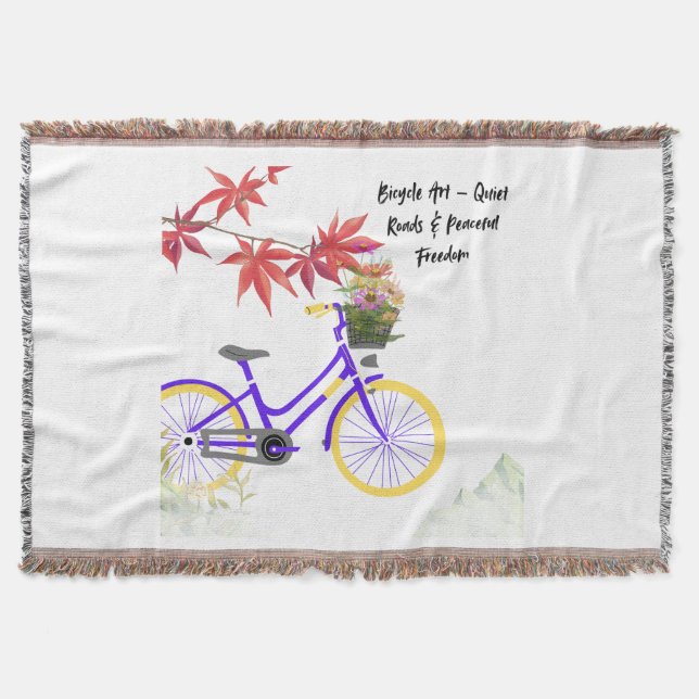 Cobertor Design de Motivação de Bicicleta Floral (Frente)