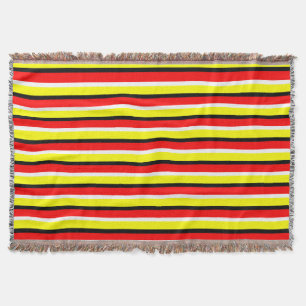 Cobertor Design de Padrão de Faixa Amarela Vermelha