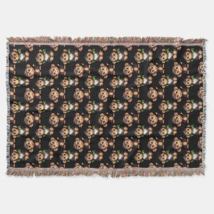 Cobertor Design de padrão de macaco preto